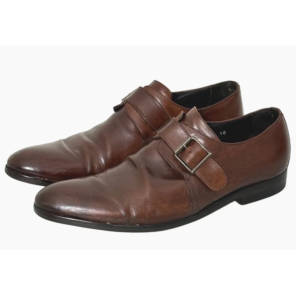 To Boot NY Adam Derrick Mens Shoes 10 Brown Leather Single Monk Strap Classic